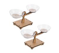 Homoyoyo 2pcs Wooden Balance Scales for Educational DIY Math Tool Preschool Homeschool Science Experiments Early Childhood Learning with Balance Plates
