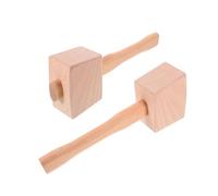 Homoyoyo 2pcs Wooden Hammer Wooden Ice Crusher Whiskey Ice Crusher Mallet Manual Wood Hammer Khaki Beech