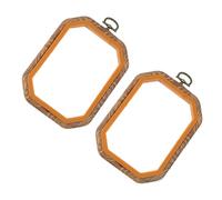 Homoyoyo 2pcs Wooden-Look Embroidery Hoops DIY Cross Stitch Frames for Beginners Sewing Craft Circles for Home Decor and Handcraft Projects