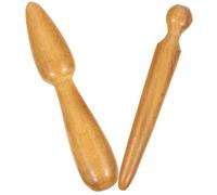 Homoyoyo 2Pcs Wooden Massage Sticks for Foot Hand and Body Acupoint Therapy Multi-Functional Muscle Massager with Smooth Rounded Edges Portable Wood Material