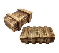 Homoyoyo 2pcs Wooden Puzzle Boxes Brain Teaser with Compartments Large and Small Sizes and Adults Early Development Activity and Money Storage