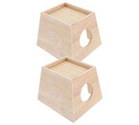 Homoyoyo 2pcs Wooden Small Pet House and Hamster Hideout Heart Design, Rutin Chicken Incubation Box for Breeding and Nesting, Suitable for Small Animals and Poultry