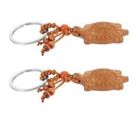 Homoyoyo 2pcs Wooden Turtle Keychain Set, Carved Tortoise Key Holder Pendant, Versatile Accessory for Holiday or Birthday Gifts, Unique and Luxurious Wood Key Rings