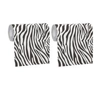 Homoyoyo 2rolls Zebra Print Thickened Paper Towels for Kitchen and Bathroom Animal Pattern Hand Napkins for Restaurant Hotel Home Festive Decor Easy Single-Hand Pull Eco-Friendly Disposal