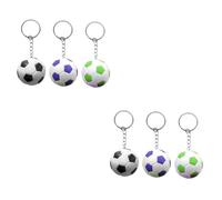 Homoyoyo 2sets Soccer Keychains Portable Key Chains for Bags and Backpacks Energetic Soccer Party Favors with Durable and Materials Unique Decorative Key Ring Pendants 3pcs*2