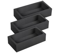 Homoyoyo 3-Pack High Purity Graphite Ingot Molds Heat Resistant Carbon Crucible for Melting Casting Smelting Gold Silver Copper Aluminum