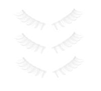 Homoyoyo 3 Pairs White Cosplay False Eyelashes Lightweight Fiber Makeup Lashes for Halloween Costume Party Stage Performance