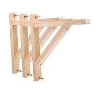 Homoyoyo 3 Pcs Solid Wood Triangle Shelf Brackets Wall Mounted Support Rack for Shelving Sconce and Pendant Lamp Easy Installation Sturdy Corner Brackets for Home Storage and Display