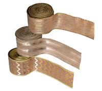 Homoyoyo 3 Rolls Christmas Ribbon DIY Bow Making Ribbon Rustic Burlap Burlap for Wrapping Grosgrain for Bows Grosgrain for DIY Chrustmas Linen