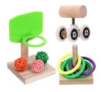 Homoyoyo 3 Sets Bird Training Kit Parrot Skateboard Physical Activity Mental Health Wood Premium Safe Material for Avian Friends Indoor Play Random Color