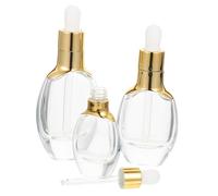 Homoyoyo 3 Sets Reusable Glass Dropper Bottles with Pipettes Transparent Essential Oil Containers for Aromatherapy DIY Perfume Medicine Laboratory Use