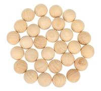 Homoyoyo 30 Pcs Large Solid Lotus Wood Round Beads Natural Simple Wooden Balls for DIY Painting Craft Accessories Handmade Jewelry and Home Decoration