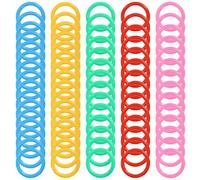 Homoyoyo 300pcs 20mm Colorful Plastic Binder Rings for Paper Binding, Loose Leaf Clips Multi-Color Book Binding Rings for Index Cards, Notebooks, DIY Keychains - Office, School, Home Use