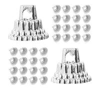 Homoyoyo 300PCS Christmas Ornament Caps Silver Replacement Bauble Tops for Glass Porcelain Ceramic Balls DIY Festive Tree Decor Fit Hangers for Holiday Decorations