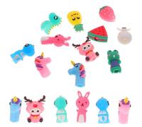 Homoyoyo 30Pcs Adorable Silicone Pencil Caps Protective Mini Pencil Extenders Cartoon Fruit Animal Designs School Supplies for Back to School
