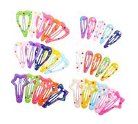 Homoyoyo 30pcs Candy Color Snap Hair Clips Set for Women Lightweight Cute Star Heart Waterdrop Barrettes Firm Hold Hair Accessories
