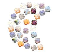 Homoyoyo 30Pcs Colorful Glass Four Leaf Spacer Beads for Jewelry Making Shiny DIY Beads for Bracelet Necklace Crafting for Women