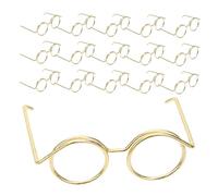 Homoyoyo 30pcs Mini Circle Eyeglasses for Dolls Round Metal Wire Frame Fake No Lens Small DIY Craft Glasses Dollhouse Accessories for Party Decor and Miniature Doll Eyewear