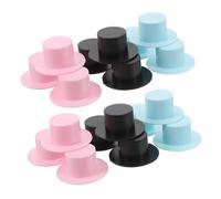Homoyoyo 30pcs Miniature Top Hats Plastic Mini Clown Hats for Christmas Party Decorations DIY Crafts Stage Shows and Includes Black Sky Blue Pink Colors and Reusable
