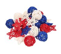 Homoyoyo 30pcs Patriotic Rattan Balls Patriotic Spheres 4th of July Decorative Smooth Surface Compact Rattan Balls for Home Decoration Desktop Display