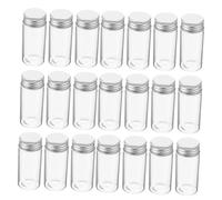 Homoyoyo 30pcs Small Transparent Glass Test Tubes with Leakproof Caps Clear Laboratory Vials for Medicine Capsules Sample Storage and Travel Organization