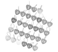 Homoyoyo 30Pcs Stainless Steel Hollow Number Tags 1-30 with Key Rings, Metal Numbered Id Key Tags for Backpacks, Luggage, Dormitory Lockers, and Hangers