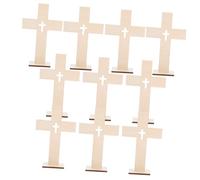 Homoyoyo 30pcs Wooden Standing Crosses with Base for Crafts Unfinished Tabletop Wood Crosses Bulk DIY Faith Centerpiece Decor for Communion Christmas Church Projects
