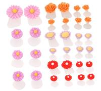 Homoyoyo 32 pcs Silicone Pedicure Toe Separators for Women Decorative Floral Nail Art Spacers with Daisy Sunflower Rose Designs Soft Flexible Silicone for Comfortable Toe Separation and