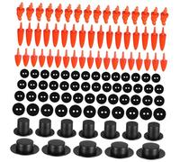 Homoyoyo 320Pcs DIY Snowman Accessories Kit Mini Black Hats Nose Black Buttons for Christmas Crafts for Imagination and Hands Activities