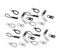 Homoyoyo 32Pcs Replaceable Zipper Pull Tab Repair Kit for Clothes Bags Backpacks Jackets Durable and Heavy Duty Cord Easy DIY Installation Versatile Zipper Fixers Set