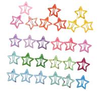 Homoyoyo 35 pcs Star Snap Hair Clips for Little Metal Hair Accessories in Candy Colors Easy to Use for Birthdays and Festivals