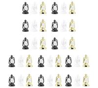 Homoyoyo 36pcs Mini Horse Lamp Christmas Tabletop Ornament Small Desktop Lamp Decor in Black White and Gold Festive Xmas for Holiday Home and Party