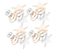 Homoyoyo 36pcs Star Spiral Hair Clips for Women and Teen Fashionable Pearl and Metallic Coil Hair Accessories for Weddings and Special Occasions