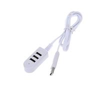 Homoyoyo 3A Charger Multi-Port USB Hub with 3 USB Ports, White Plastic Multi-Function Hub Featuring High-Speed Data Transmission and Easy to Carry Design, for Desktop and Laptop Use