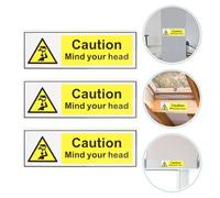 Homoyoyo 3Pcs 20Cm X 6.6Cm Watch Your Head Signs Self-Adhesive Low Overhead Warning Stickers for Safety Caution in Indoor and Outdoor Use