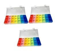 Homoyoyo 3pcs 7 Day Pill Organizer Medicine Dispenser 21 Compartments Perfect for Seniors Home Travel