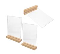 Homoyoyo 3pcs Acrylic Menu Holder with Base Clear Scratch-Resistant Table Card Display Stand for Restaurant Wedding Office Hotel Use