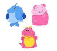 Homoyoyo 3Pcs Animal Bathing Gloves Exfoliating Mittens for Cartoon Dual Use Bath Scrub Skin Cleaning Accessories for Deep Exfoliation and Refreshing Showers