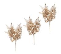 Homoyoyo 3pcs Artificial Christmas Leaves Picks Bright Decorative Stems for Xmas Tree Wreaths and Flower Arrangements Realistic Plastic Foliage for Holiday Home Decor and DIY Gifts