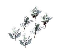 Homoyoyo 3PCS Artificial Christmas Picks and Sprays with Snow Flocked Pinecone - Sprigs - and Berry Accents for Festive Tree Decorations and Holiday Wreaths