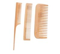 Homoyoyo 3pcs Bamboo Hairdressing Comb Set Scalp Massage Function, Portable and Detailing Hair Styling Tools for Barber Shops and Daily Use