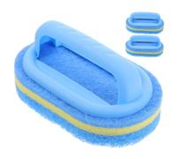 Homoyoyo 3pcs Bathroom Cleaning Sponges with Ergonomic Handle Comfortable Grip Soft Sponge Material for Tub Tile Kitchen Use and Convenient Handheld Brushes