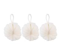 Homoyoyo 3Pcs Beige Bath Sponge Flower Petal Shape Soft Body Scrubber Shower Mesh Exfoliating Bath Ball for Adults Gentle Skin Cleansing and Massage Bathing Accessories