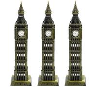 Homoyoyo 3Pcs Big Ben Tower Statue England Metal Model Souvenir London Architecture Landmark Figurine Vintage Bronze Alloy Home Office Decor 18cm Height