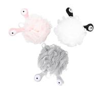 Homoyoyo 3Pcs Cartoon Bath Balls Bubble Making Net Soft Body Clean Scrubbers for Adults with Comfortable Hanging Loop Easy Foaming Bath Accessories for Home Travel