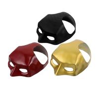 Homoyoyo 3PCS Cat Masks Set for Pets - Creative Cartoon Half Face Cosplay Masks in Black, Red, and Gold - Festival and Holiday Party Costume Accessories for Small Cats