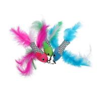 Homoyoyo 3pcs Cat Teaser Replacement Plush Fish Toy for Cats Interactive Teasing Plaything Multi-colored Suitable for Kittens and Adult