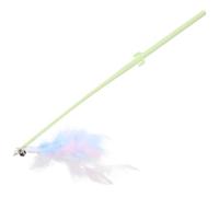 Homoyoyo 3pcs Cat Teaser Wand Multi-functional Design Cute Cartoon Style Pp Material Feather Bell Self-entertainment Interactive for Indoor Cats