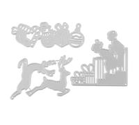 Homoyoyo 3Pcs Christmas Elements Cutting Dies for Card Making Carbon Steel Cutting Molds DIY Scrapbooking Stencils for Holiday Decorations and Albums