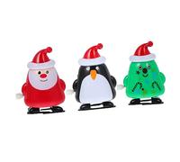 Homoyoyo 3Pcs Christmas Wind Up for Plastic Clockwork Santa Claus Christmas Tree Penguin Playthings Compact Funny Xmas for Childrens Hands Fun and Intelligence Development
